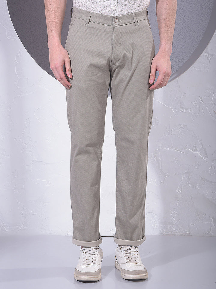 Khaki Straight Knitted Trousers