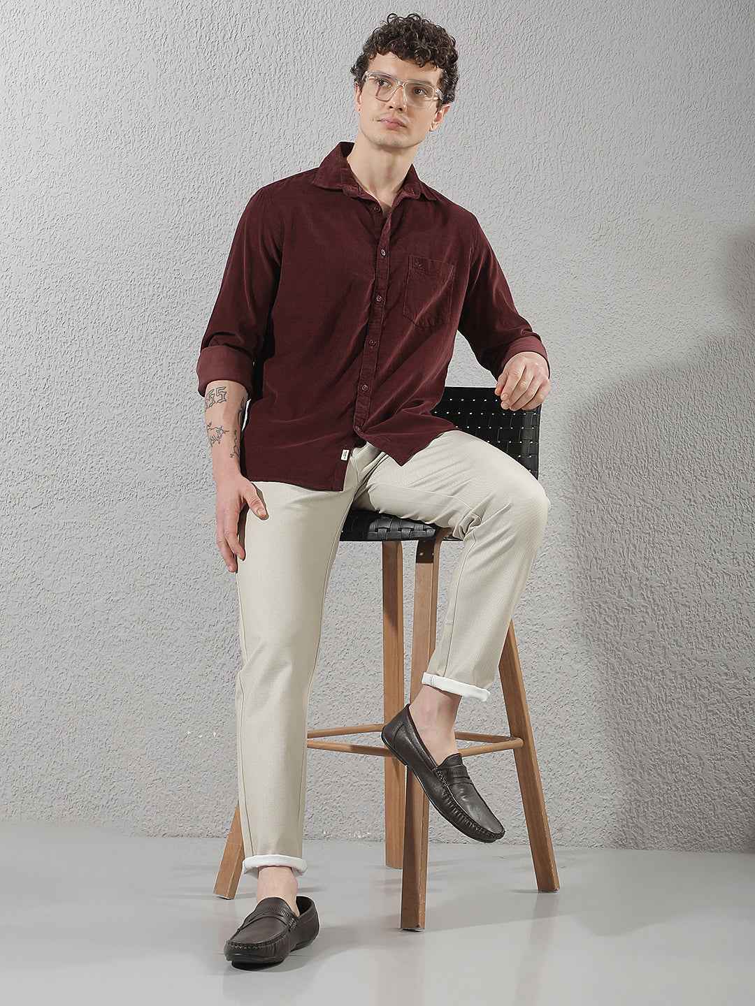 Oatmeal Beige Knitted Trousers