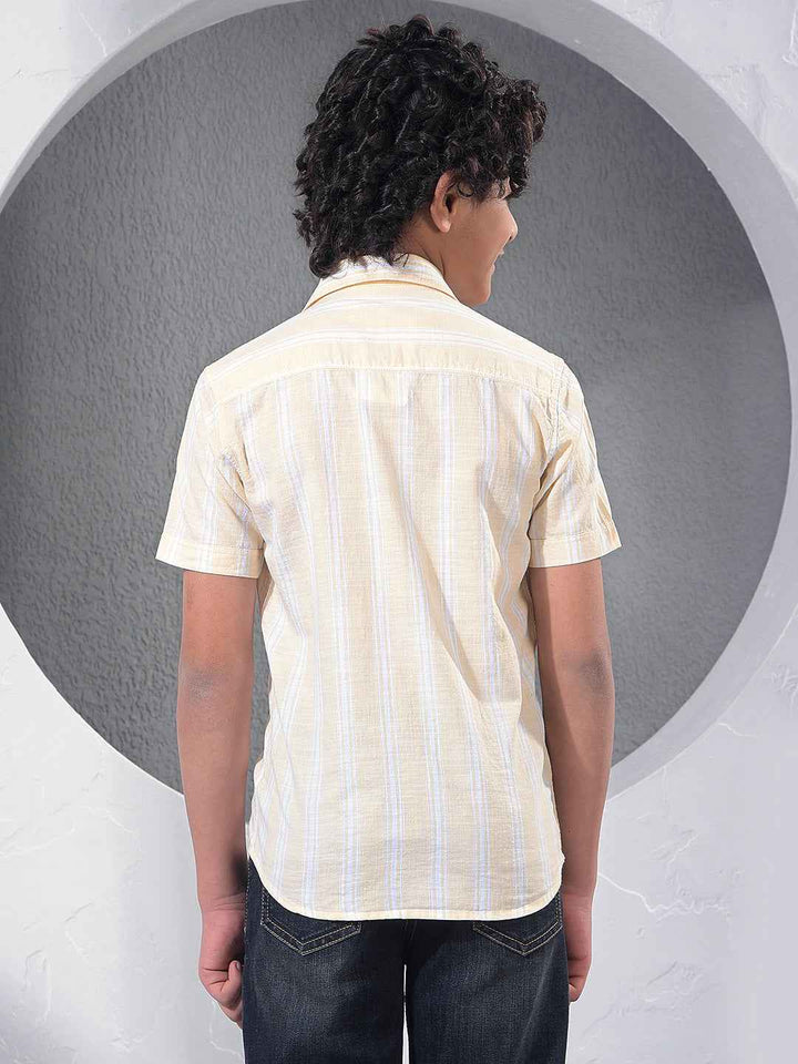 Yellow Vertical Stripes 100% Cotton Shirt
