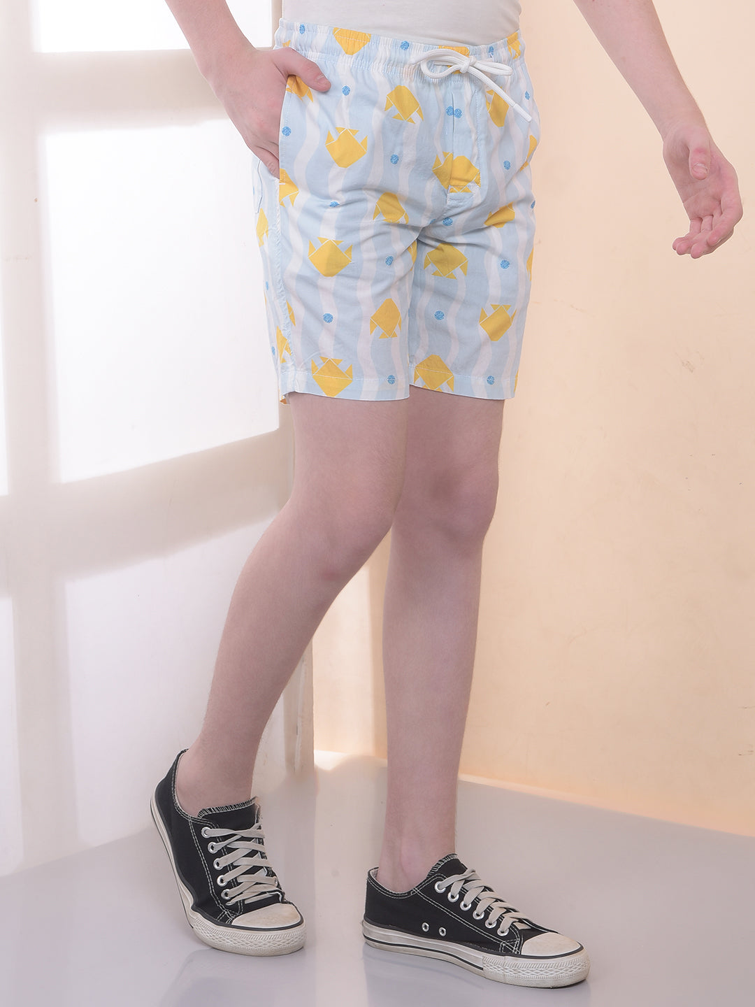 Sky Blue 100% Cotton Graphic Print Boxers