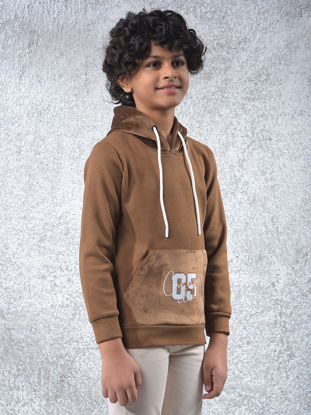 Brown Hooded Neck Sweatshirt