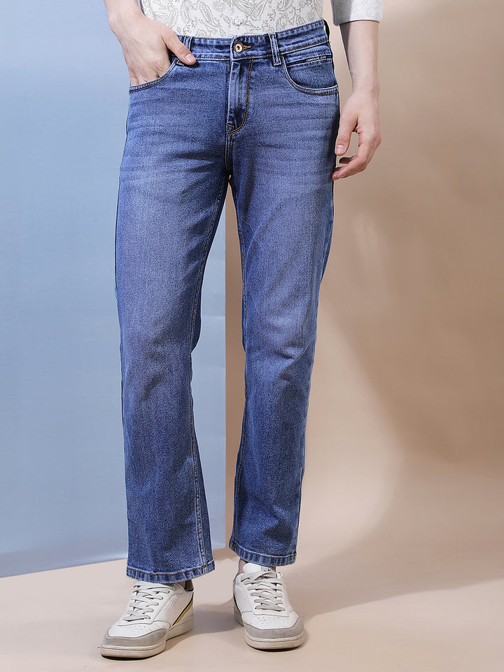 Minimalist Deep Blue Baggy Jeans