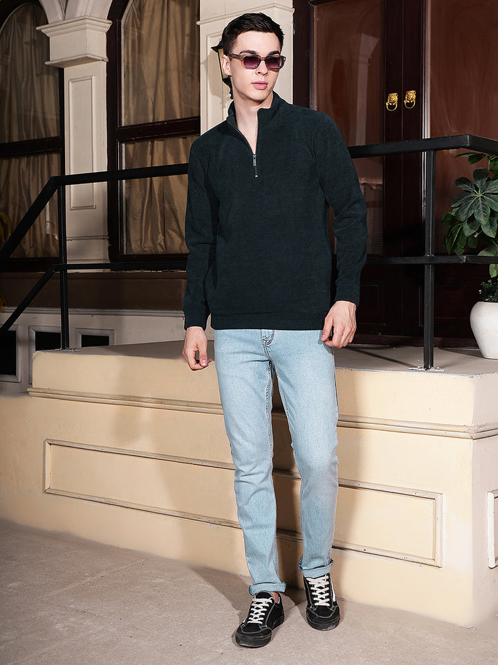 Green High Neck Sweatshirt