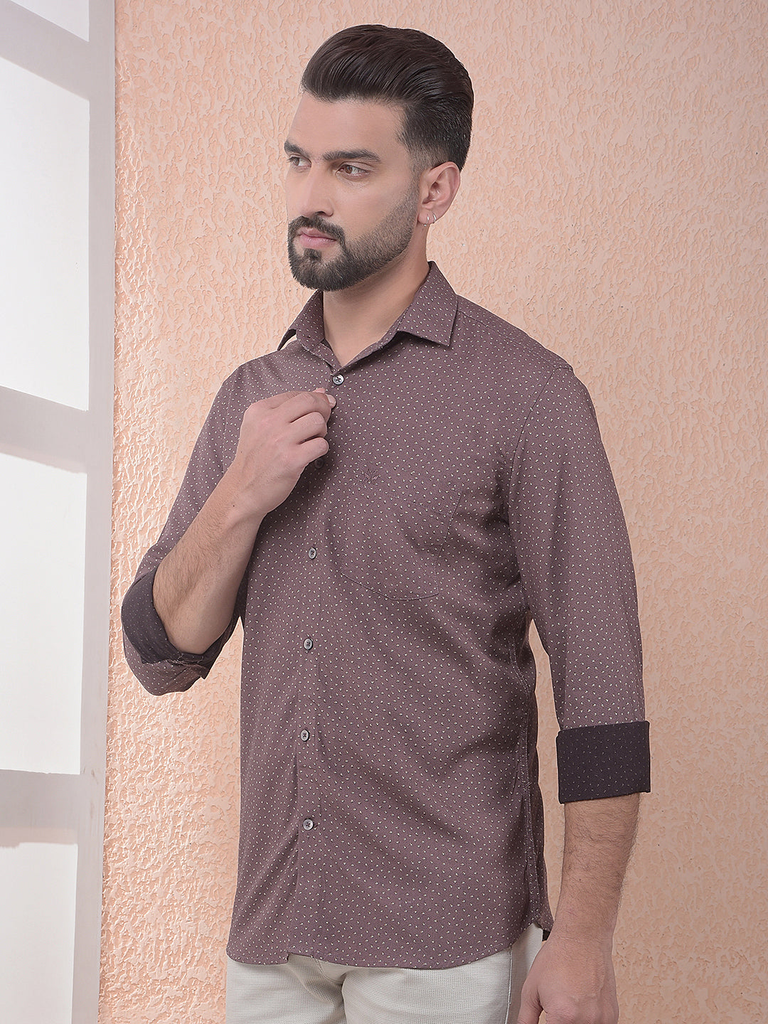 Earth Brown Statement Print Shirt