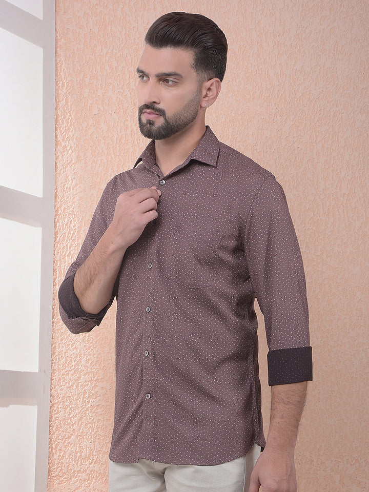Earth Brown Statement Print Shirt