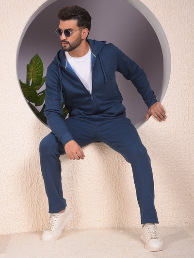 Blue Comfortable Knitted Trackpants