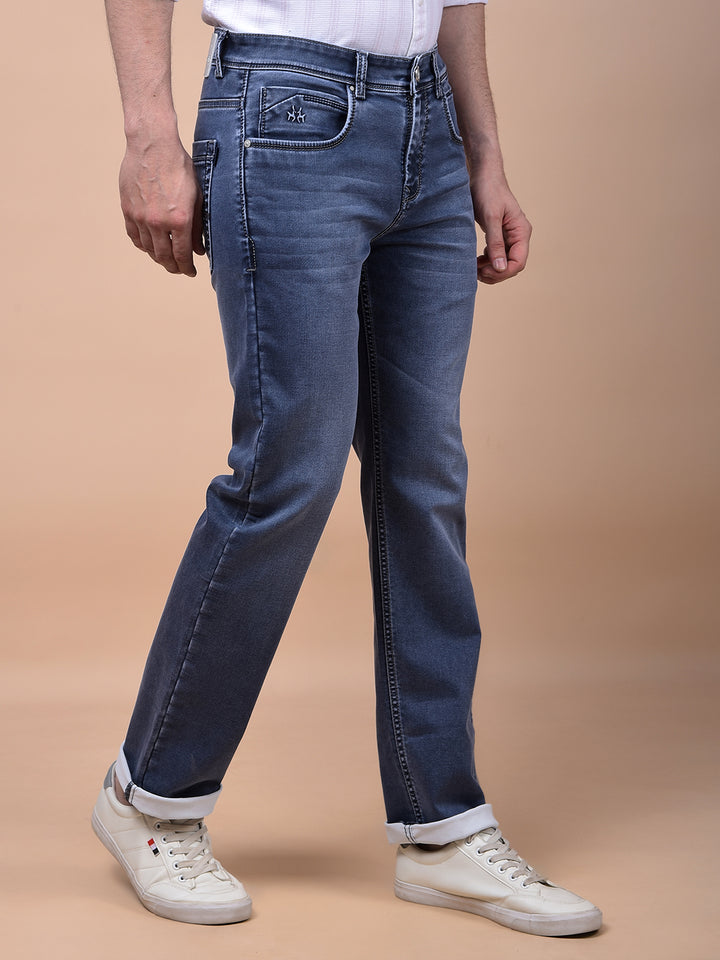 Navy Blue Straight Jeans