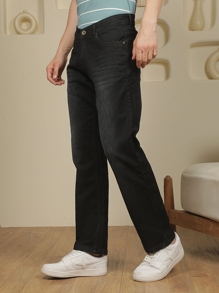 Black Straight Stretchable Jeans