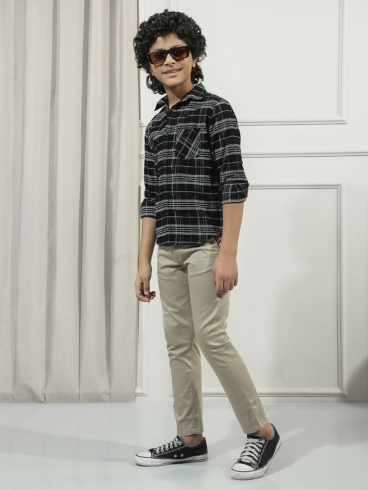 Black Checked Corduroy Shirt