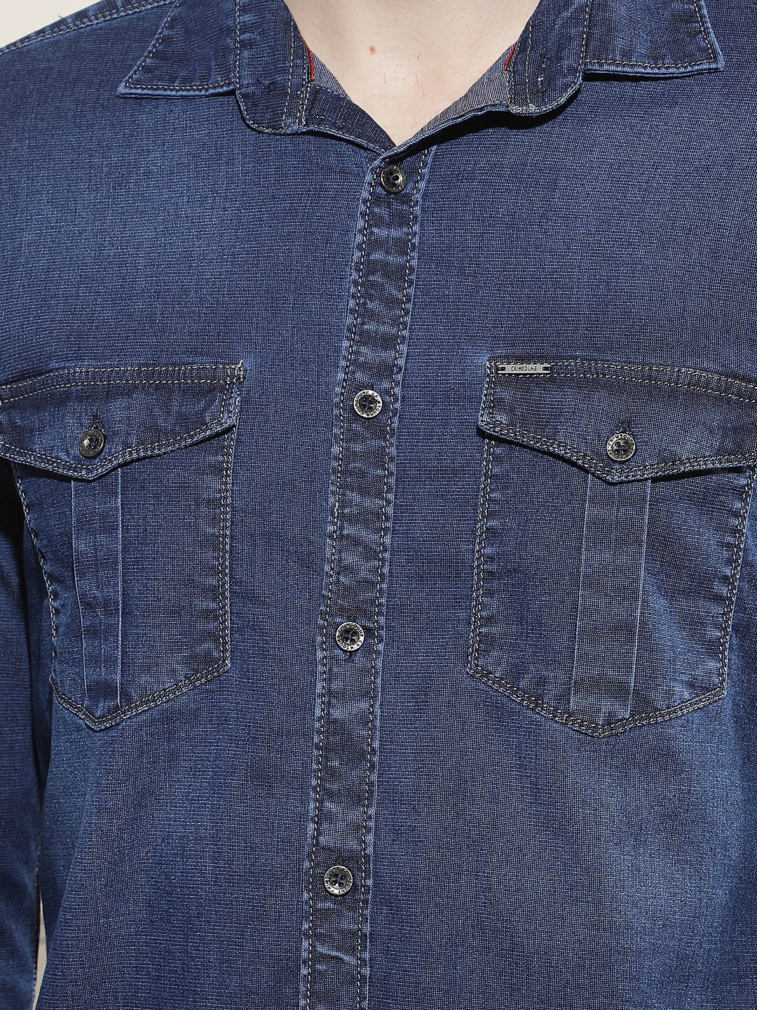 Navy Blue Double Pocket Shirt