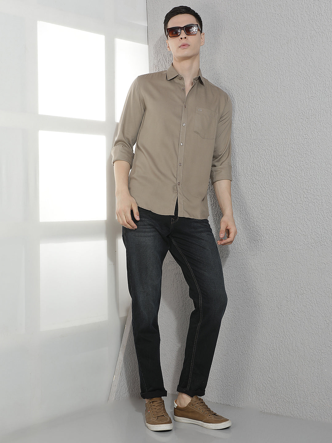 Trendy Olive Casual Shirt