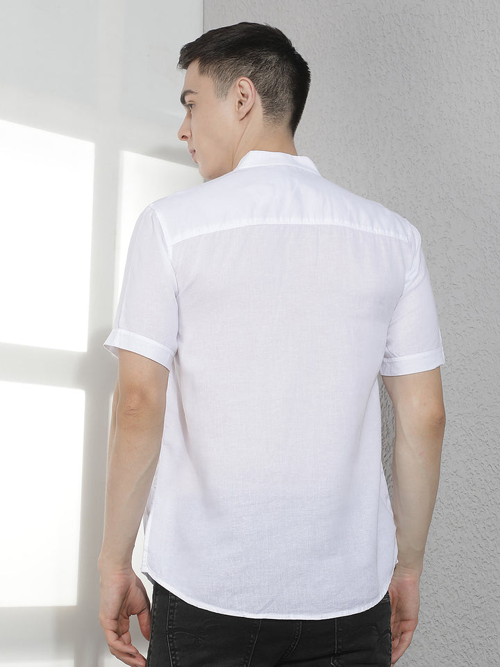 Modern Pure White Linen Kurta