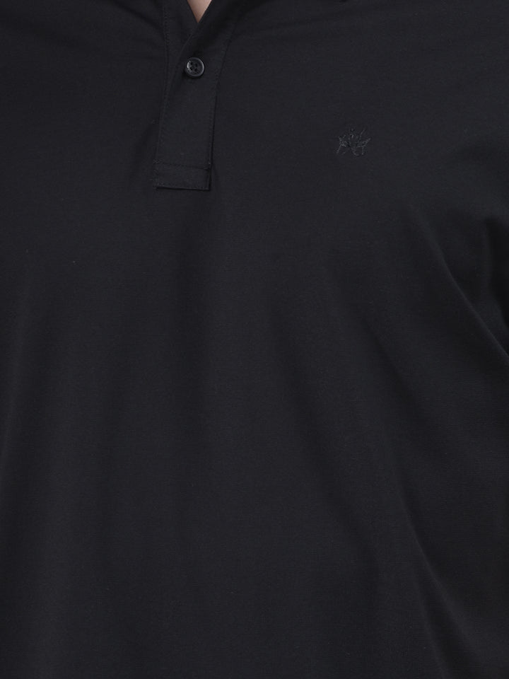 Black Polo-Neck T-Shirt