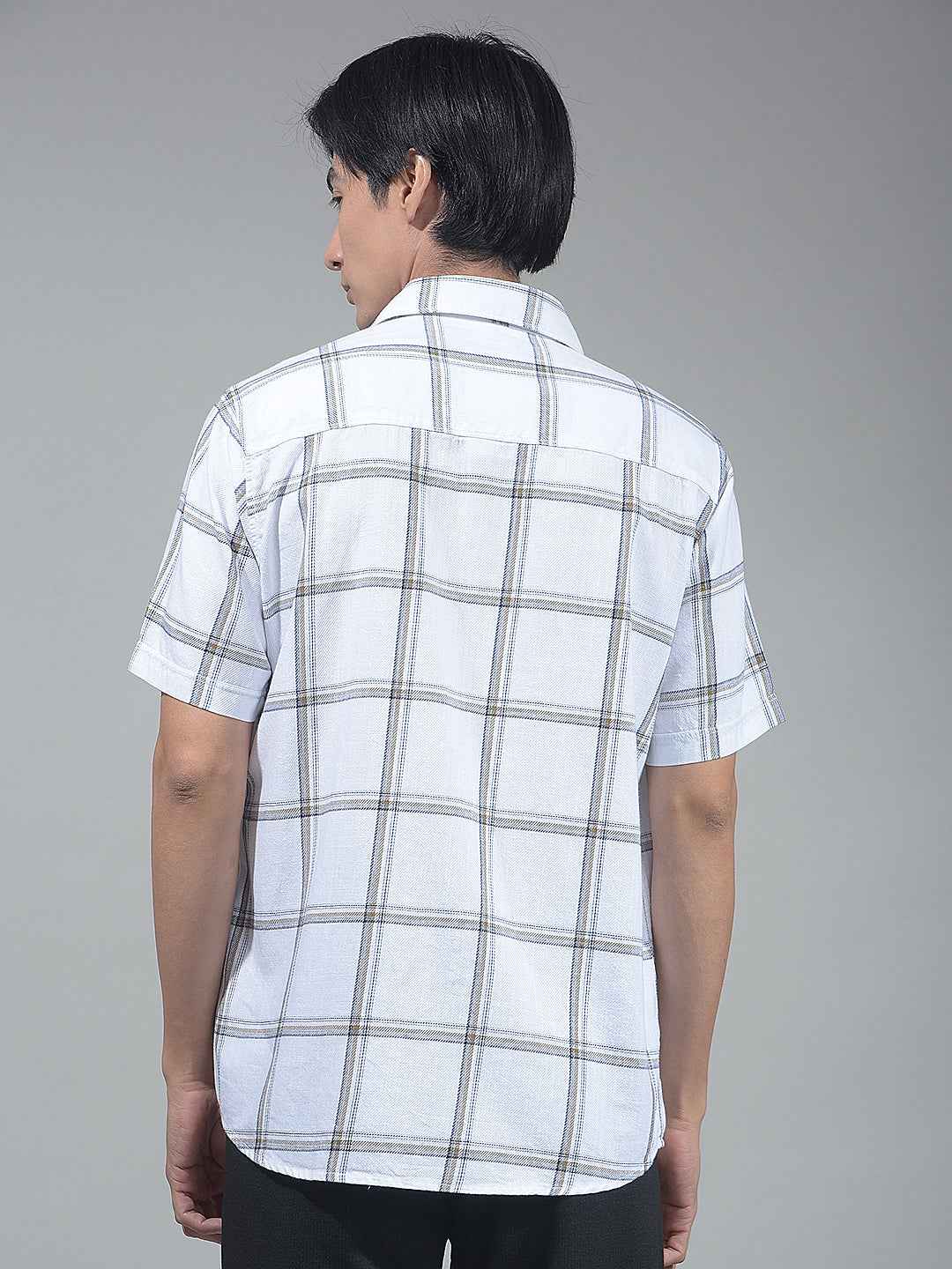 White Checked 100% Cotton Shirt