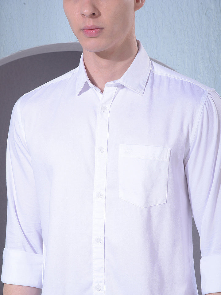 Minimal White Casual Shirt