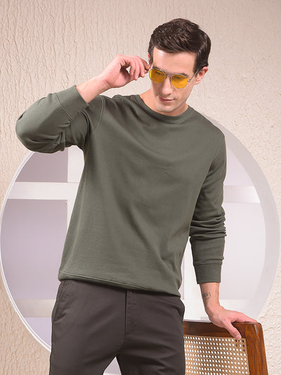 Green Jacquard 100% Cotton Sweatshirt