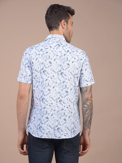 Blue Printed 100% Cotton Shirt