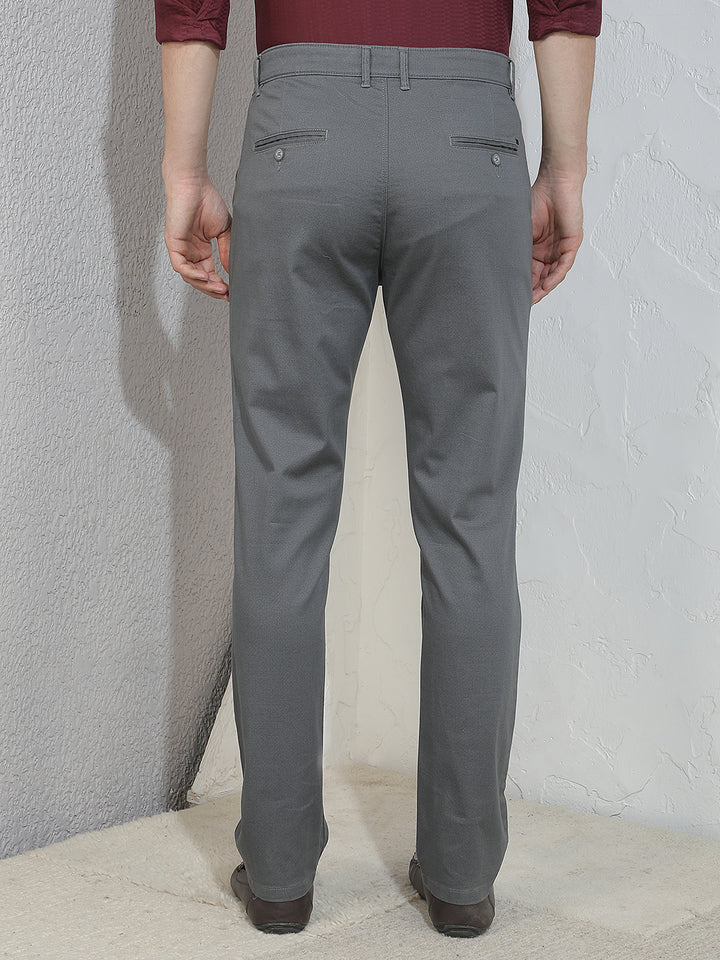 Relaxed Charcoal Grey Printed Trousers