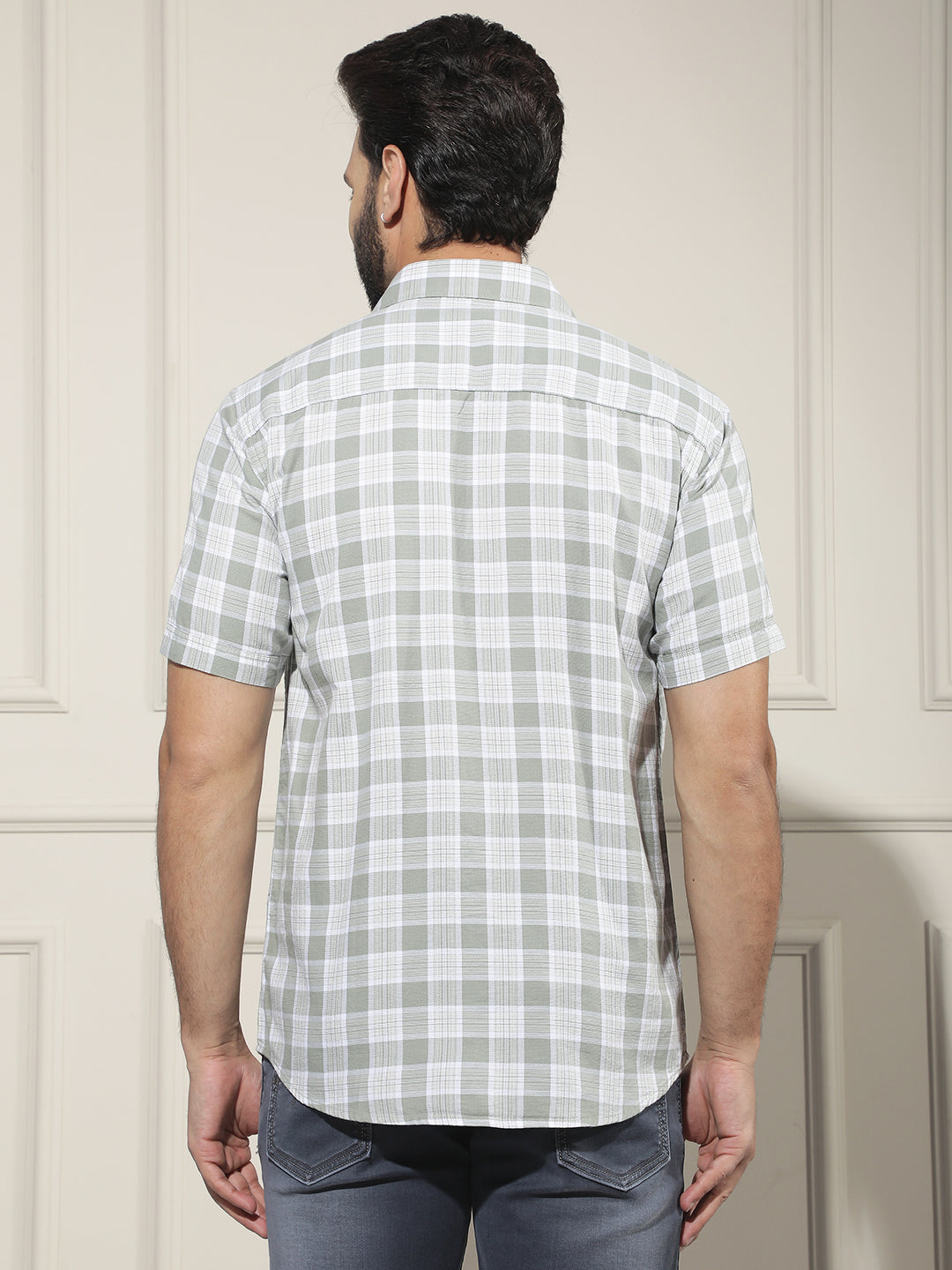 Green Checked 100% Cotton Shirt
