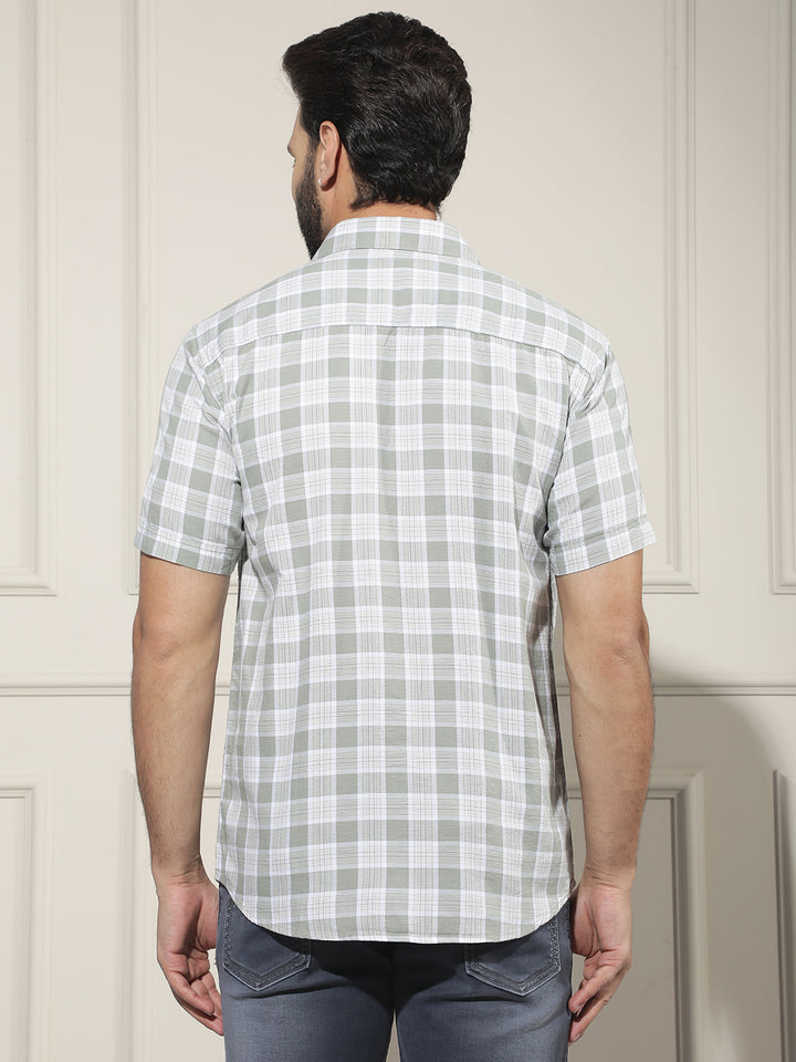 Green Checked 100% Cotton Shirt