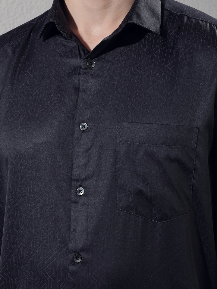 Navy Blue Printed Shirt