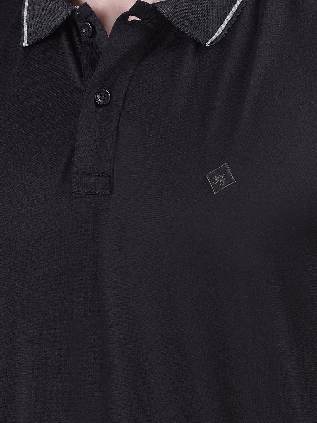 Black Polo-Neck T-Shirt