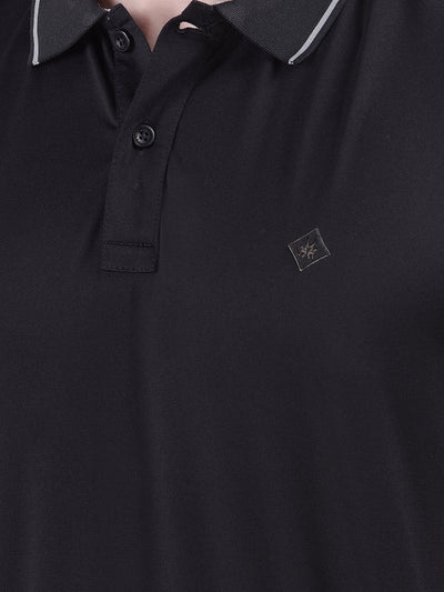 Black Polo-Neck T-Shirt