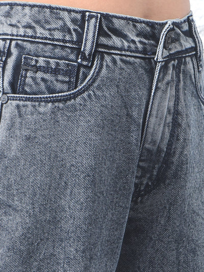 Grey 100% Cotton Wide Leg Jeans