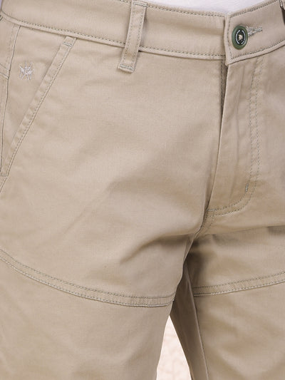 Beige Baggy Cargo Trousers