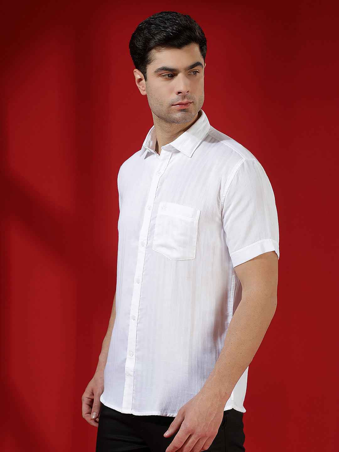 White Sleek Texture Shirt
