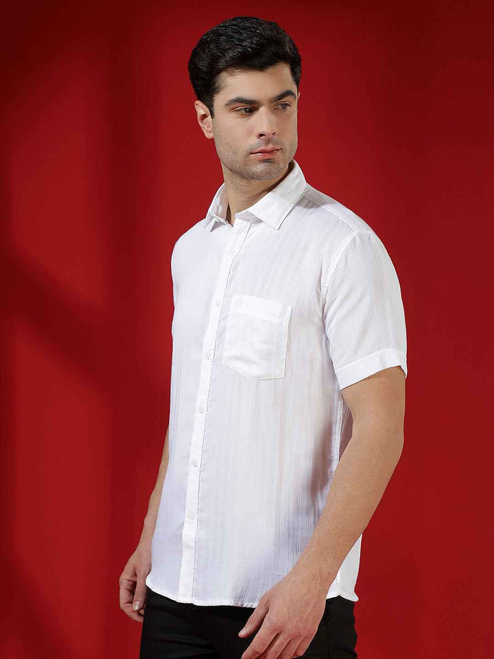 White Sleek Texture Shirt