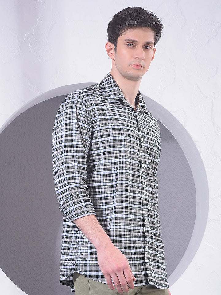 Green Checked 100% Cotton Shirt