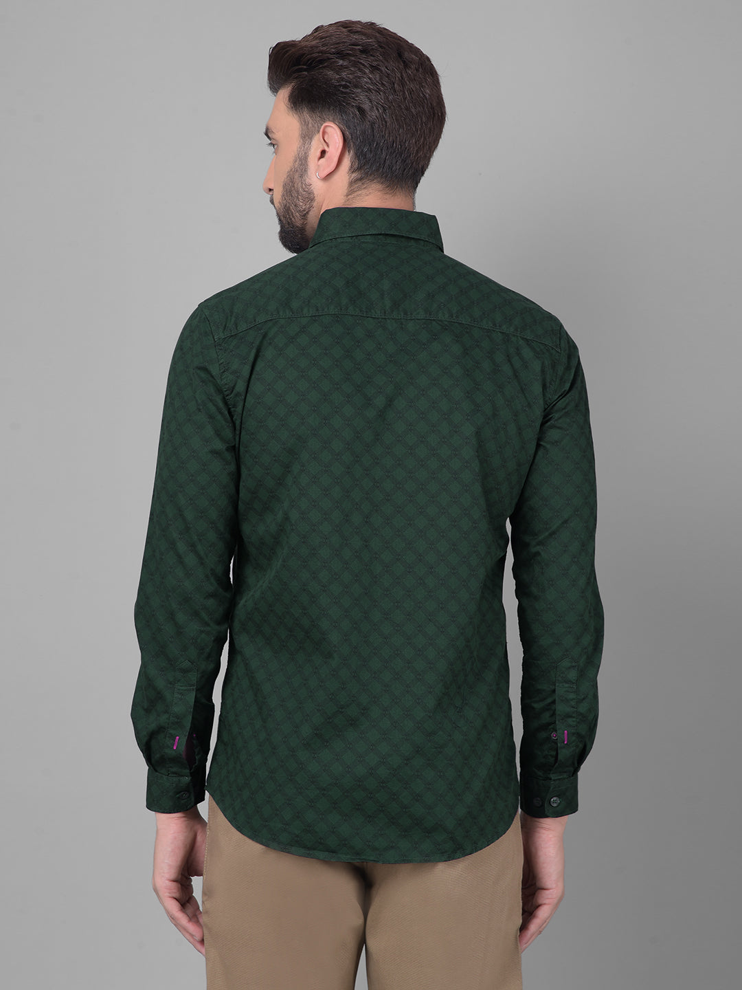 Green Printed Shirt-Men Shirts-Crimsoune Club