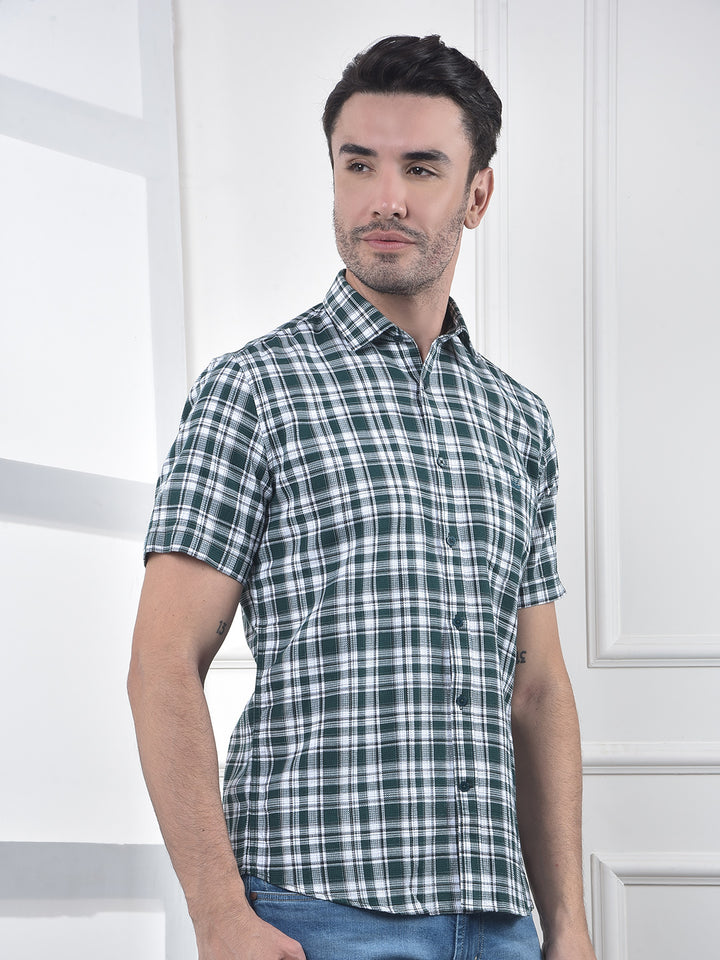 Green Checked 100% Cotton Shirt