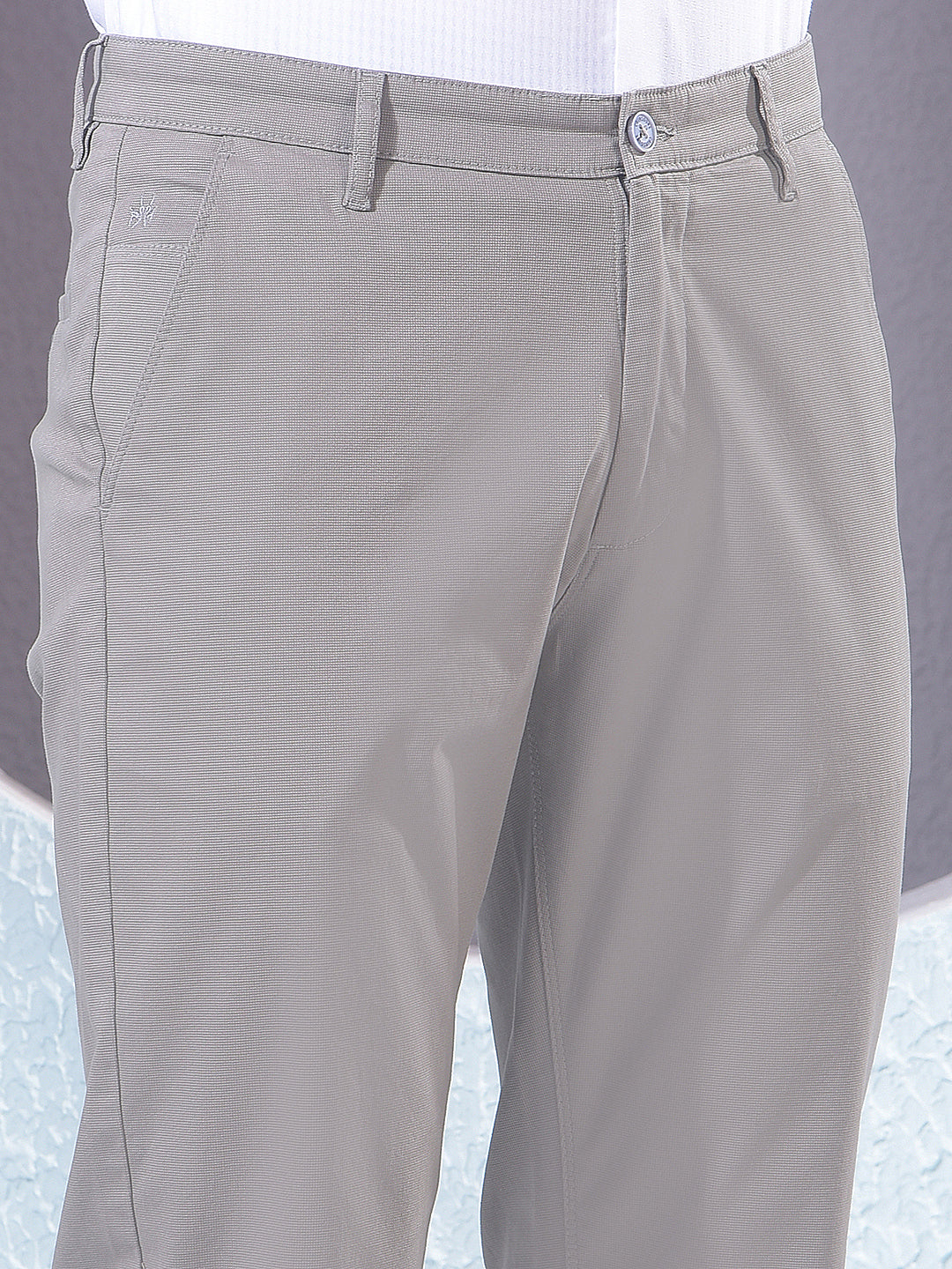 Sharp Grey Straight Trousers
