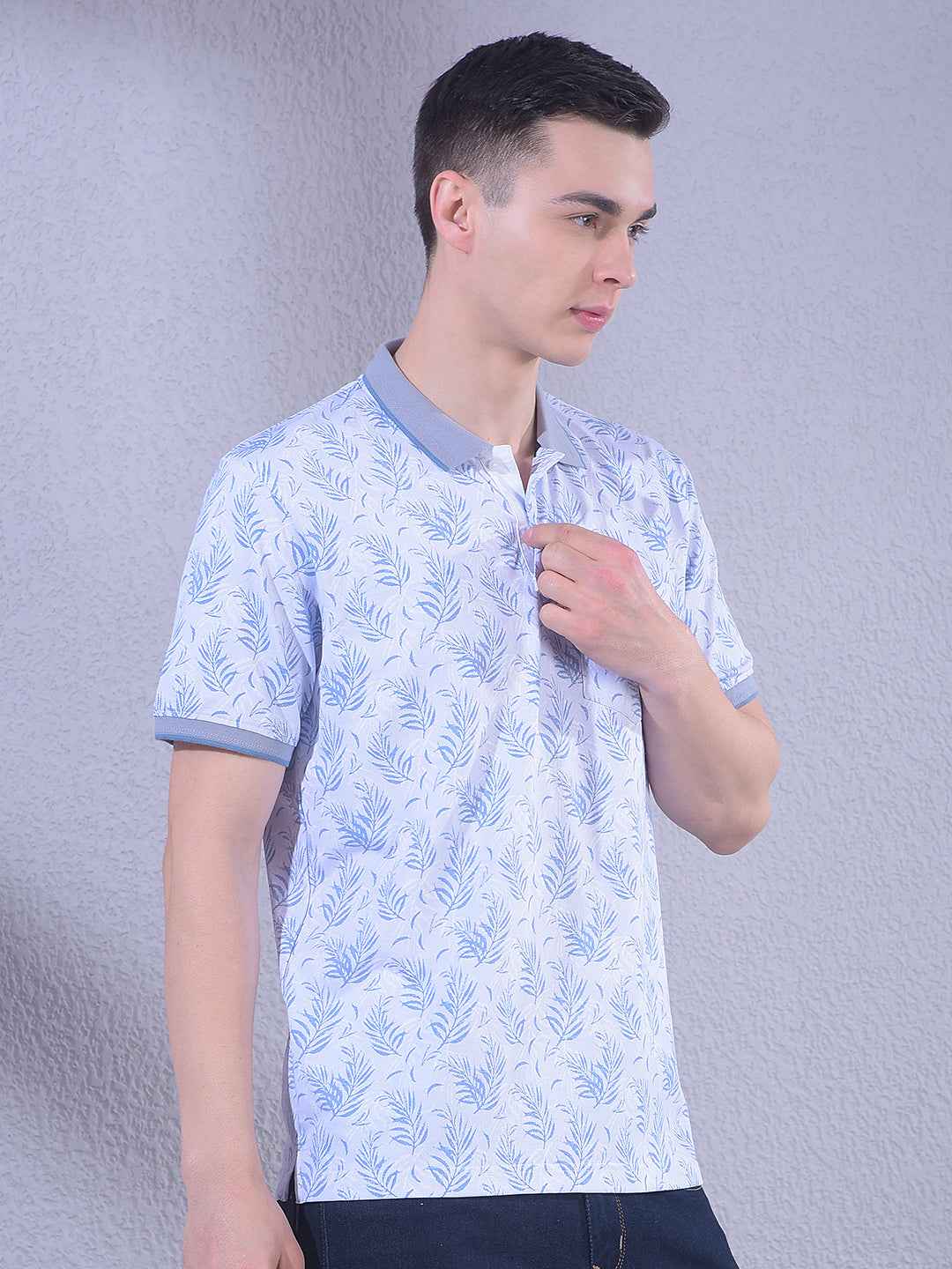 Blue Floral Print T-Shirt