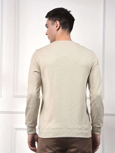 Sleek Beige 100% Cotton Sweatshirt