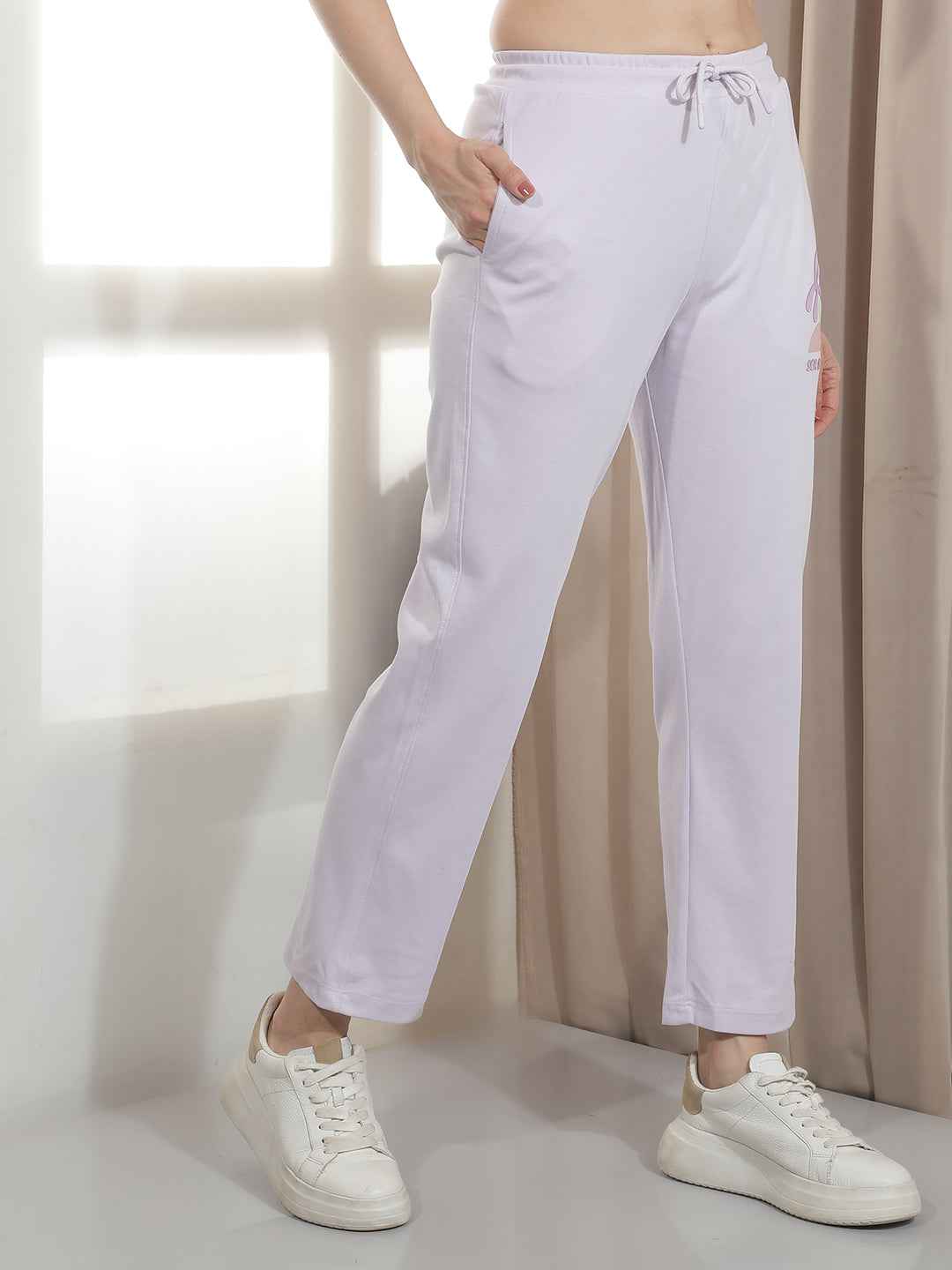 Purple Graphic Print Trackpants