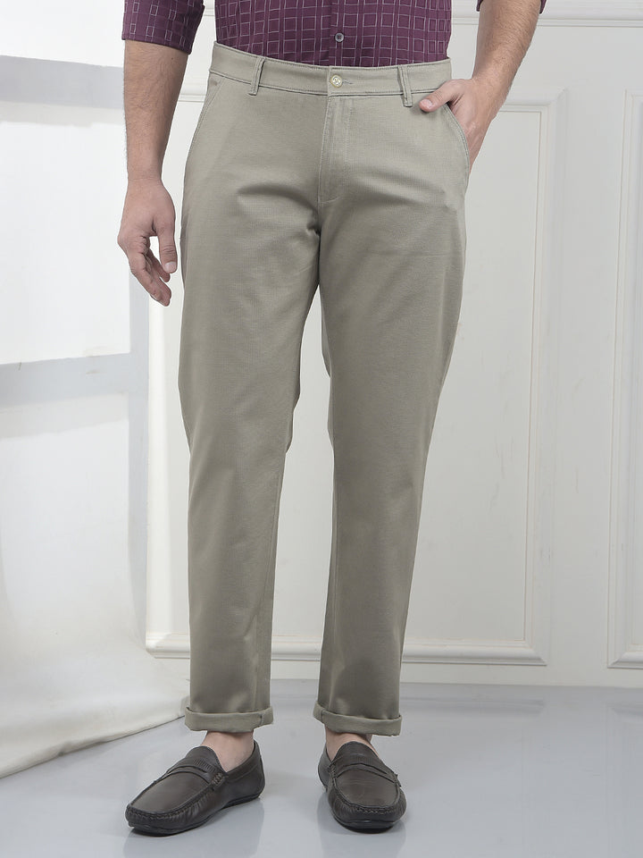 Khaki Dobby Trousers