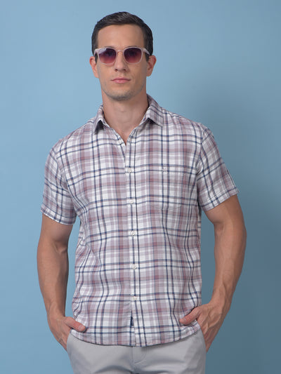 Pink Checked 100% Cotton Shirt