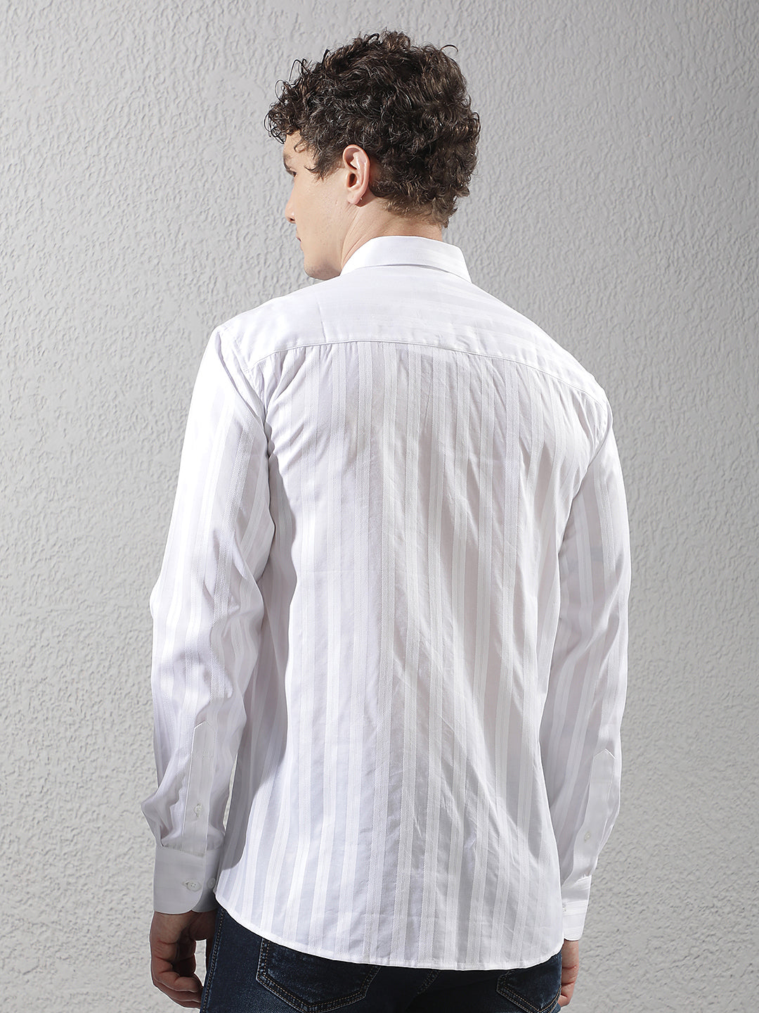 White Vertical Stripes Shirt