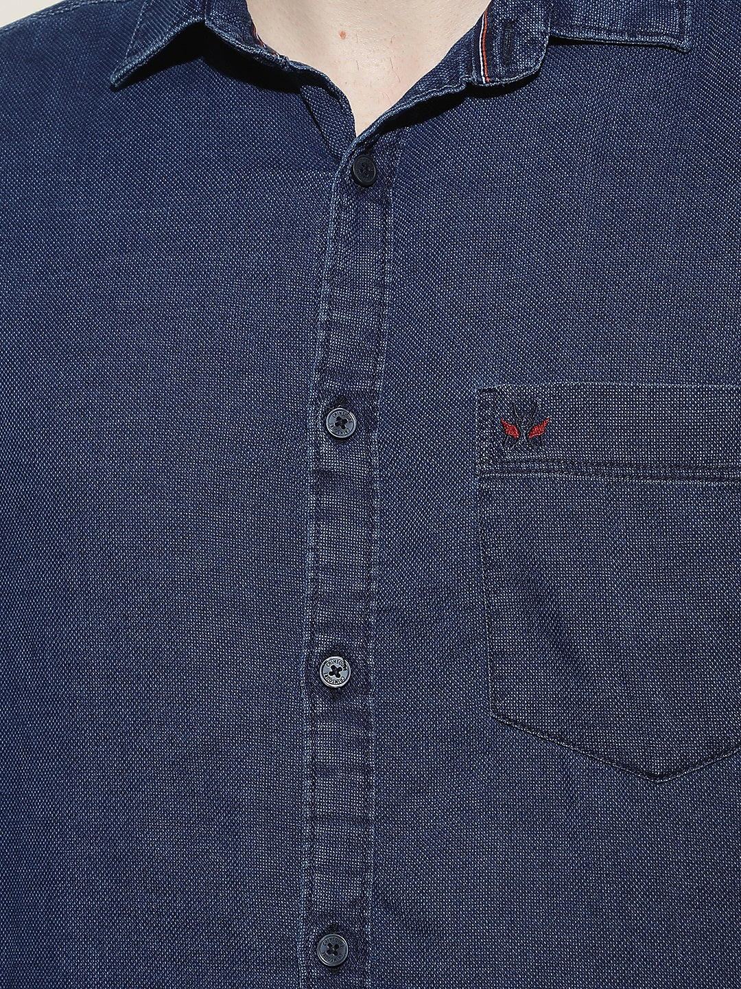 Navy Blue 100% Cotton Denim Shirt