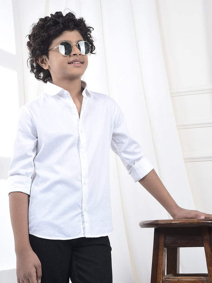 Fresh White Style 100 % Cotton Shirt