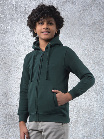 Green Hooded Neck Sweatshirt