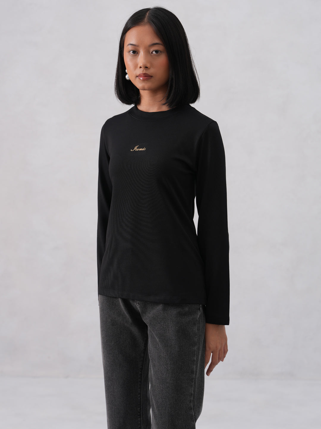 Black Typographic Printed T-Shirt