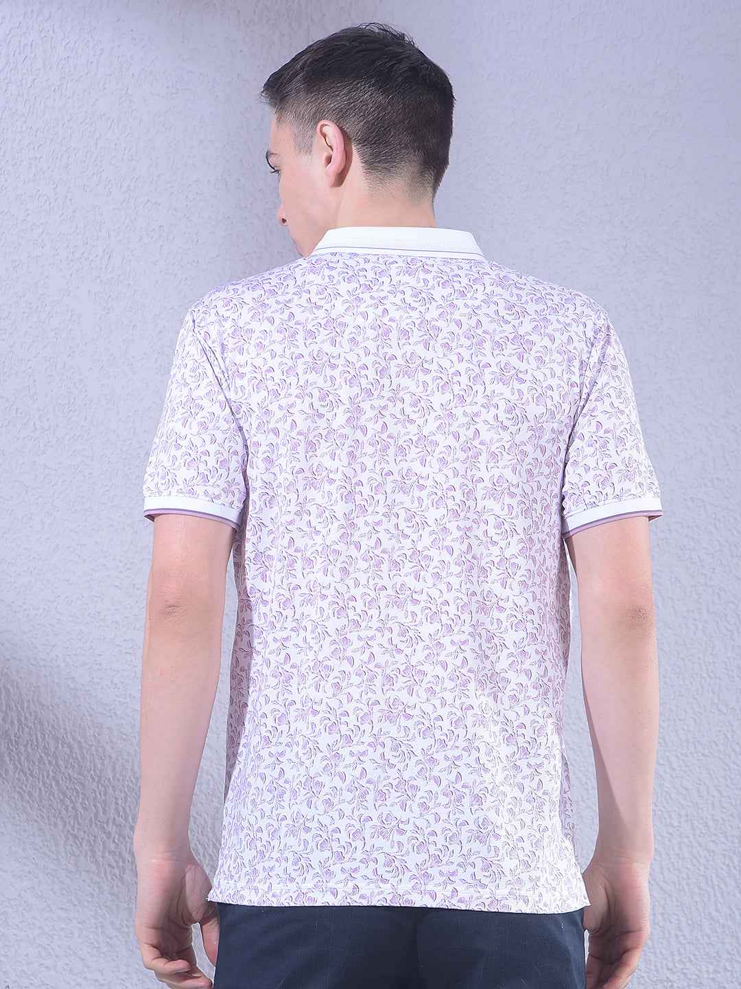 Purple Floral Print T-Shirt
