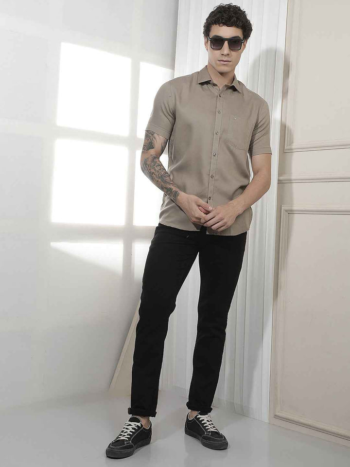 Modern Olive Casual Shirt