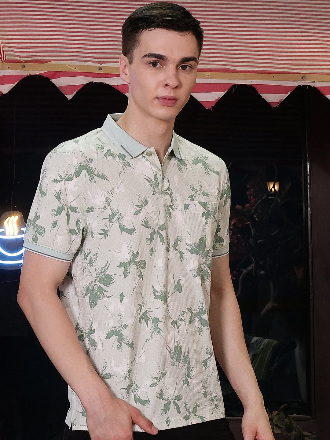 Green Floral Print T-Shirt