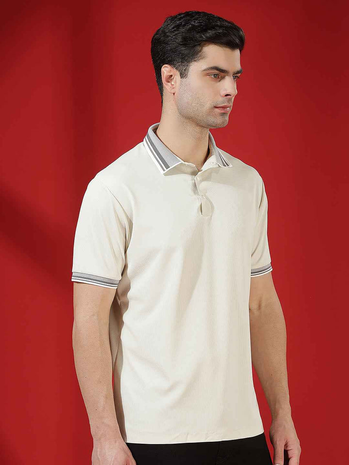 Cream Classic Polo T-Shirt