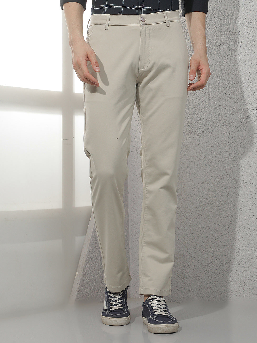 Sleek Milk Cream Straight Trousers